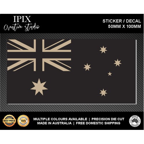 AUSTRALIAN FLAG DECAL SAND / TAN INSERT | STICKER | 100mm x 50mm | CUSTOM | EMERGENCY