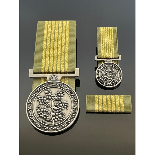 National Emergency Medal Set (No Clasps) | Court Mounted | Full Size, Mini + Ribbon Bar | NEM | AUSTRALIA | SERVICE