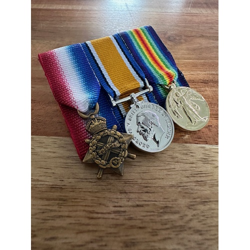 World War I - Mini Medals Trio Set (1914-15 Star, BWM and Victory Medals) | Replica | Mounted