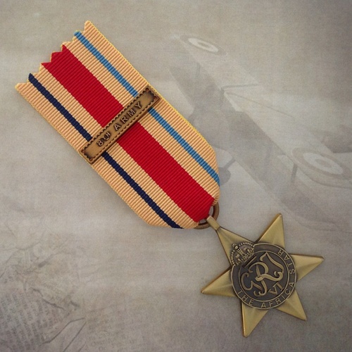 AFRICA STAR MEDAL WITH 8TH ARMY CLASP | ANTIQUE TONE | WWII | WORLD WAR TWO 
