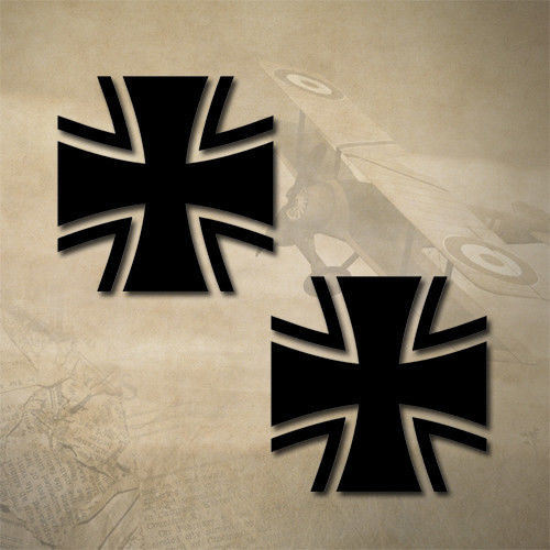  2 x GERMAN IRON CROSS STICKERS / DECALS 50mm x 50mm | MALTESE | ARMY | MILITARY