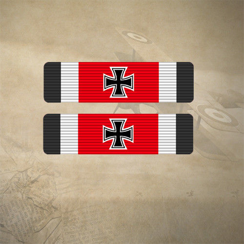 1939-1957 GERMAN IRON CROSS STICKERS / DECALS 60mm x 15mm  |  7YR UV + WTR RATED