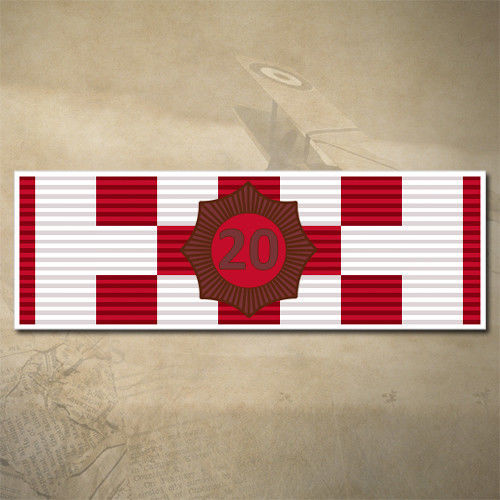 COUNTRY FIRE (CFA) MEDAL BAR - 20YR SERVICE  DECAL | STICKER | 90mm x 30mm  
