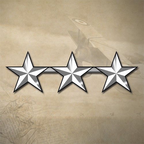 USMC / ARMY / AIR FORCE 3 STAR GENERAL INSIGNIA DECAL STICKER | 4.2" x 1" | O10