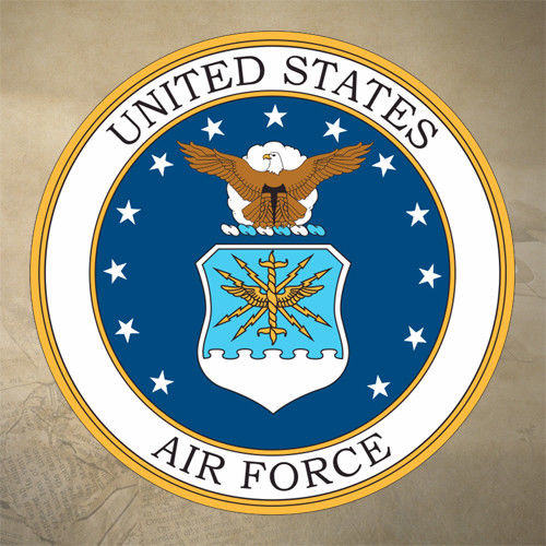 USAF DECAL STICKER | 75mm DIAMETER | 7yr WATER + UV PROOF | U.S. AIR FORCE 