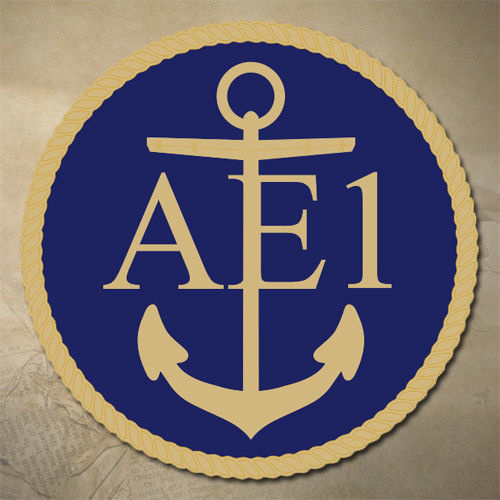 ROYAL AUSTRALIAN NAVY AE1 EMBLEM DECAL | STICKER | 75MM DIAMETER | MARINE
