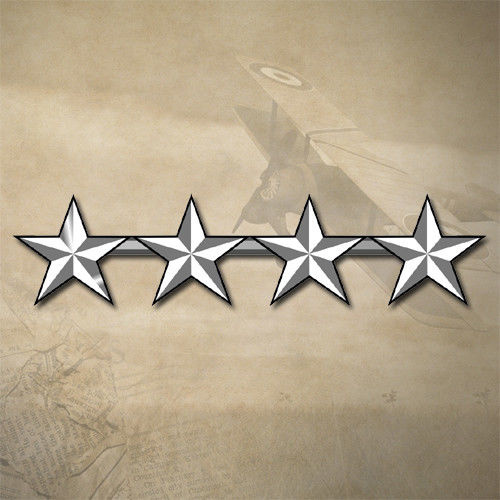 USMC / ARMY / AIR FORCE 4 STAR GENERAL INSIGNIA DECAL STICKER | 4" x 1" | O10
