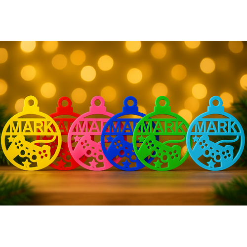 PERSONALISED PLAYSTATION GAMER CHRISTMAS BAUBLE ORNAMENT | DECORATION | XMAS | CUSTOM | Acrylic | SEASON | #57-1