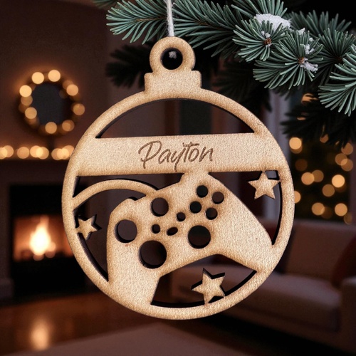 PERSONALISED XBOX GAMER CHRISTMAS BAUBLE ORNAMENT | DECORATION | XMAS | CUSTOM | PLYWOOD | SEASON | #57-2