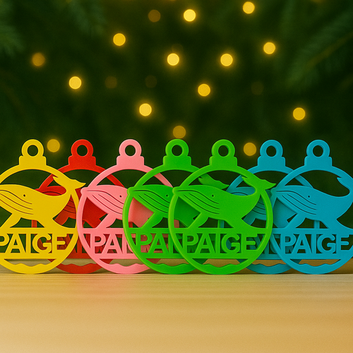 PERSONALISED WHALE CHRISTMAS BAUBLE ORNAMENT | DECORATION | XMAS | CUSTOM | Acrylic | SEASON | #60-5