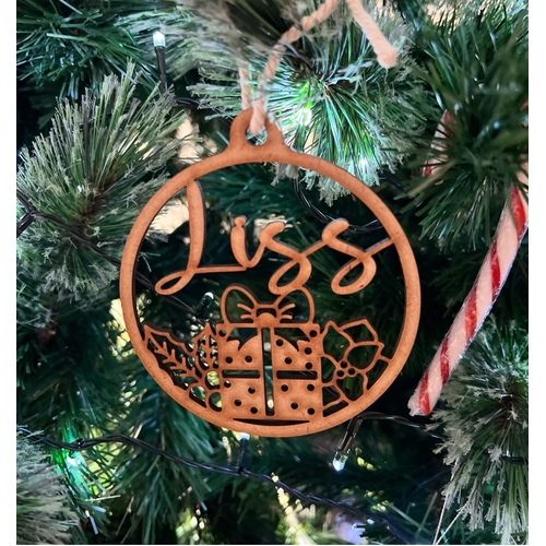 PERSONALISED CHRISTMAS BAUBLE ORNAMENT | HANGER | DOCORATION | XMAS | CUSTOM | PLYWOOD | #24
