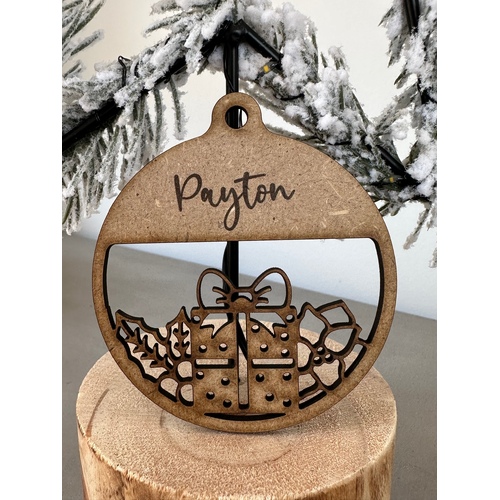 PERSONALISED CHRISTMAS BAUBLE ORNAMENT | HANGER | DOCORATION | XMAS | CUSTOM | PLYWOOD | #24