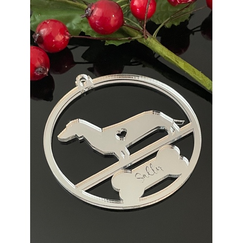 Personalised Dachshund Christmas Bauble Decoration | Acrylic | Festive | Season | Puppy | Dog
