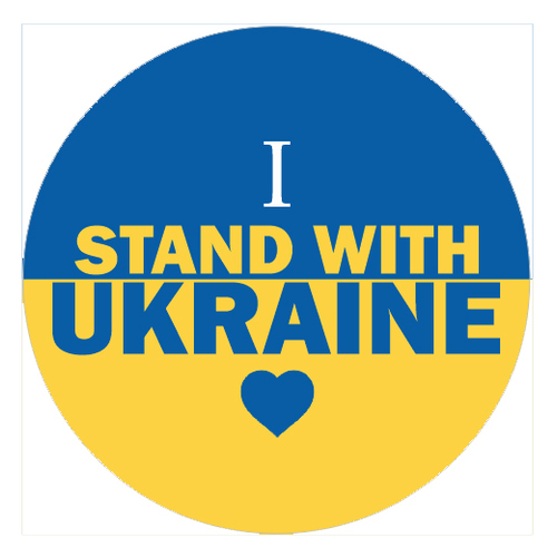 I STAND WITH UKRAINE DECAL 100MM DIAMETER | STICKER | INDOOR / OUTDOOR | HOPE | SOLIDARITY | SUPPORT