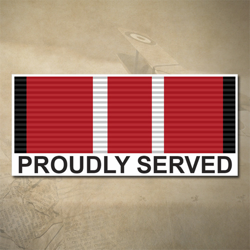 AUSTRALIAN DEFENCE MEDAL DECAL - PROUDLY SERVED | 150MM X 65MM | AUSSIE | PRIDE | MILITARY