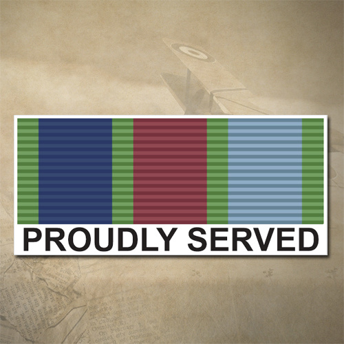 NEW ZEALAND DEFENCE SERVICE MEDAL DECAL - PROUDLY SERVED | 150MM X 65MM | NZ | PRIDE | MILITARY