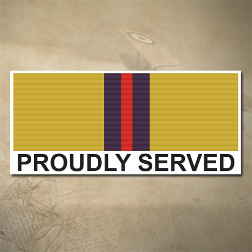 AUSTRALIAN IRAQ MEDAL DECAL - PROUDLY SERVED | 150MM X 65MM | AUSSIE | PRIDE | MILITARY
