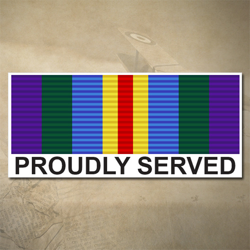 AUSTRALIAN AASM 1945 - 1975 MEDAL DECAL - PROUDLY SERVED | 150MM X 65MM | AUSSIE | PRIDE | MILITARY