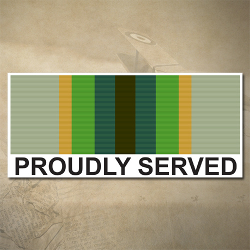 AUSTRALIAN ASM 1975+ MEDAL DECAL - PROUDLY SERVED | 150MM X 65MM | AUSSIE | PRIDE | MILITARY
