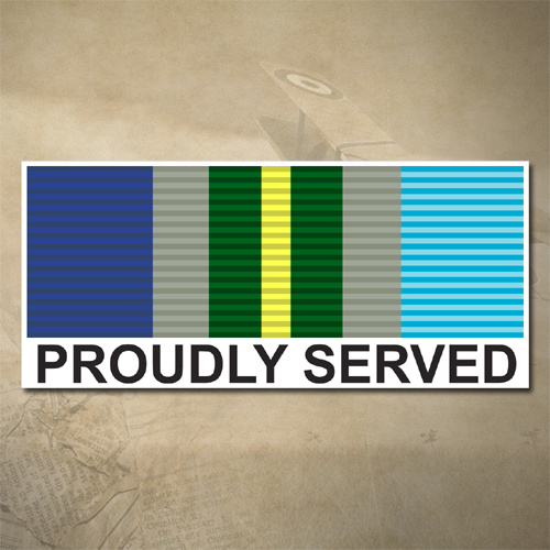 AUSTRALIAN ASM 1945 - 1975 MEDAL DECAL - PROUDLY SERVED | 150MM X 65MM | AUSSIE | PRIDE | MILITARY