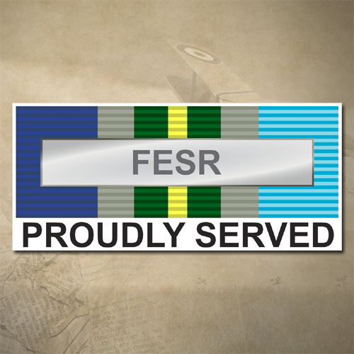 AUSTRALIAN ASM 1945 - 1975 (FESR) MEDAL DECAL - PROUDLY SERVED | 150MM X 65MM | AUSSIE | PRIDE | MILITARY
