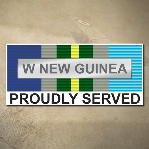 AUSTRALIAN ASM 1945 - 1975 (W NEW GUINEA) MEDAL DECAL - PROUDLY SERVED | 150MM X 65MM | AUSSIE | PRIDE | MILITARY