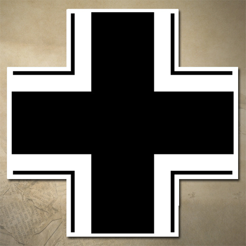GERMAN BALKENKREUZ IRON CROSS STICKER / DECAL | ARMY | MILITARY | MULTIPLE SIZES | WHITE BORDER [Size: 50mm x 50mm]