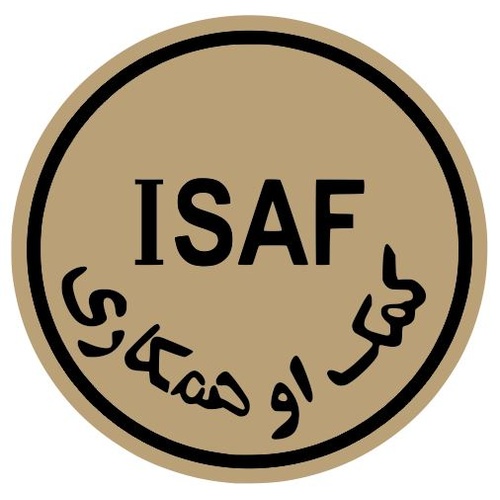 ISAF FIELD PATCH (BLACK) DECAL / STICKER | 100MM DIAMETER | International Security Assistance Force