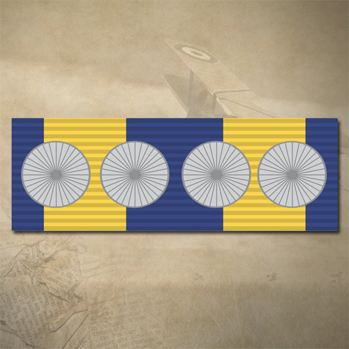 DEFENCE FORCE SERVICE MEDAL (4 ROSETTES) RIBBON BAR STICKER / DECAL | WATER & UV PROOF [SIZE: 15mm x 45mm]