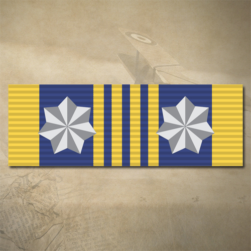 DEFENCE LONG SERVICE MEDAL (2 STARS) RIBBON BAR STICKER / DECAL | WATER & UV PROOF [SIZE: 15mm x 45mm]