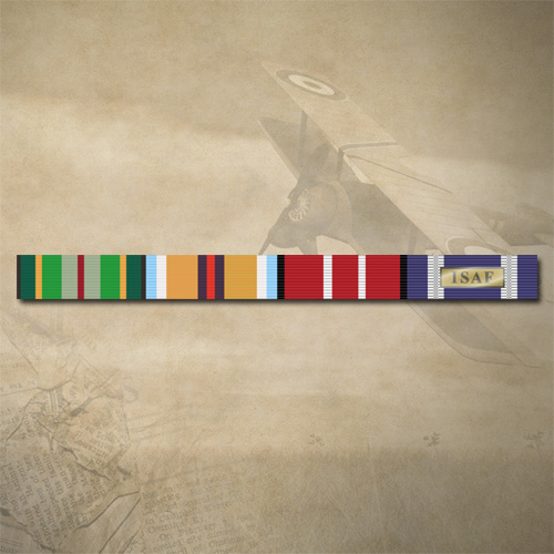 AASM 75+, AFGHANISTAN, ADM  AND ISAF RIBBON BAR STICKER / DECAL | WATER & UV PROOF [SIZE: 15mm x 180mm]