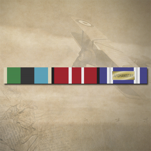 AOSM MIDDLE EAST, ADM + NATO AFGHANISTAN MEDAL RIBBON BAR STICKER DECAL [Size: 15mm x 135mm]
