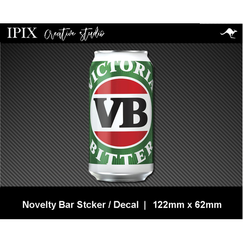 VICTORIA BITTER (VB) BEER CAN DECAL | STICKER | BAR | NOVELTY | MAN CAVE | 122MM X 62MM