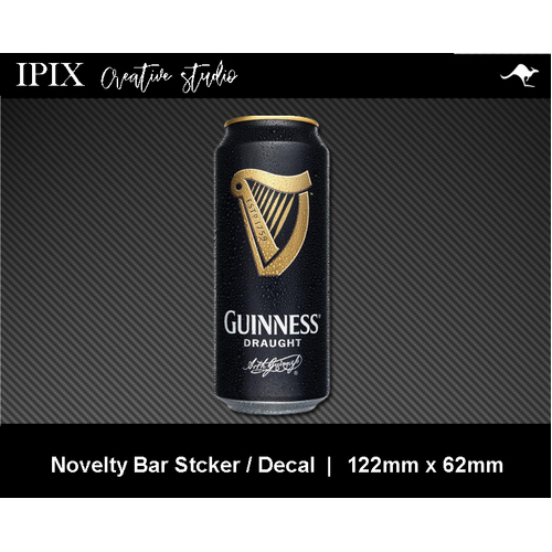 GUINNESS CAN DECAL | STICKER | BAR | NOVELTY | MAN CAVE | 122MM X 62MM