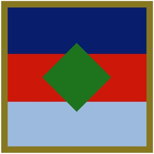 AUSTRALIAN DEFENCE JOINT WARFARE, DOCTRINE AND TRAINING UNIT COLOUR PATCH - DECAL / STICKER [Size: 50mm On longest side]