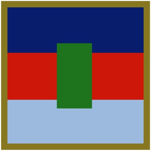 AUSTRALIAN DEFENCE INTERNATIONAL TRAINING CENTRE UNIT COLOUR PATCH - DECAL / STICKER [Size: 50mm On longest side]