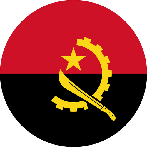 ANGOLA COUNTRY FLAG | STICKER | DECAL | MULTIPLE STYLES TO CHOOSE FROM [Size: Circle - 75mm Diameter]