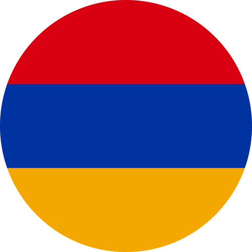 ARMENIA COUNTRY FLAG | STICKER | DECAL | MULTIPLE STYLES TO CHOOSE FROM [Size: Circle - 75mm Diameter]