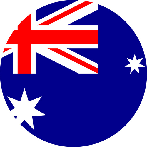 AUSTRALIA COUNTRY FLAG | STICKER | DECAL | MULTIPLE STYLES TO CHOOSE FROM [Size: Circle - 75mm Diameter]