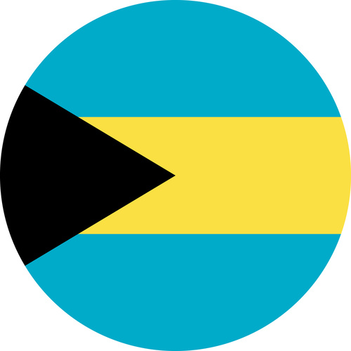 BAHAMAS COUNTRY FLAG | STICKER | DECAL | MULTIPLE STYLES TO CHOOSE FROM [Size: Circle - 75mm Diameter]