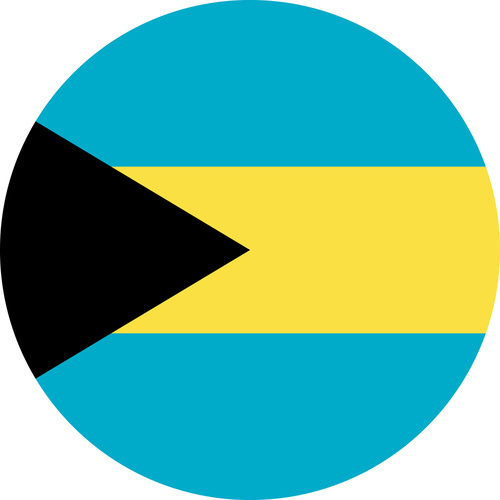 BAHAMAS COUNTRY FLAG | STICKER | DECAL | MULTIPLE STYLES TO CHOOSE FROM [Size: Circle - 75mm Diameter]