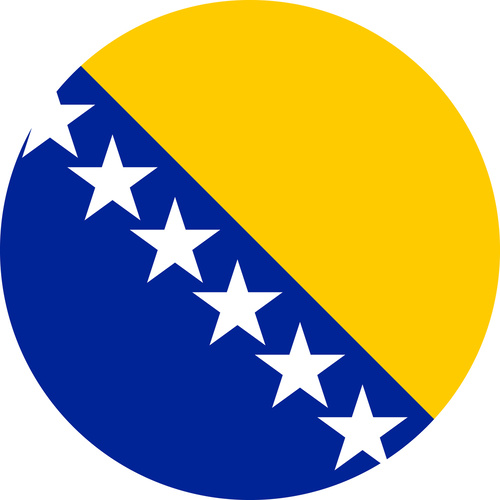 BOSNIA AND HERZRGOVINA COUNTRY FLAG | STICKER | DECAL | MULTIPLE STYLES TO CHOOSE FROM [Size: Circle - 75mm Diameter]