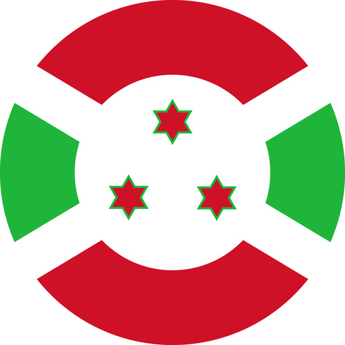 BURUNDI COUNTRY FLAG | STICKER | DECAL | MULTIPLE STYLES TO CHOOSE FROM [Size: Circle - 75mm Diameter]