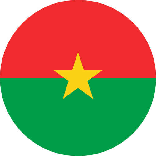 BURKINA FASO COUNTRY FLAG | STICKER | DECAL | MULTIPLE STYLES TO CHOOSE FROM [Size: Circle - 75mm Diameter]