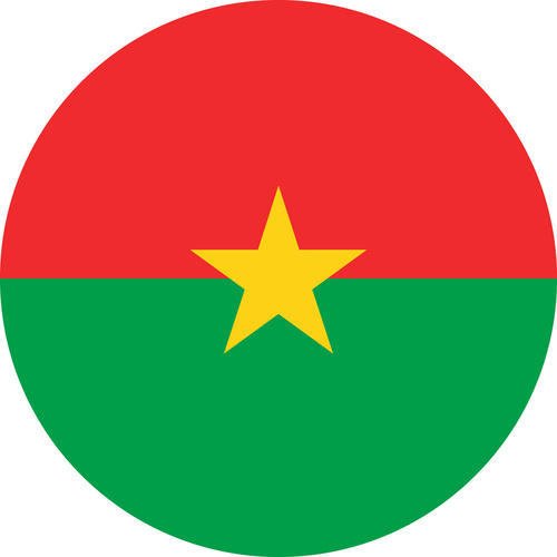 BURKINA FASO COUNTRY FLAG | STICKER | DECAL | MULTIPLE STYLES TO CHOOSE FROM [Size: Circle - 75mm Diameter]