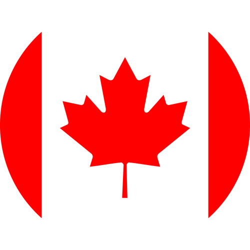 CANADA COUNTRY FLAG | STICKER | DECAL | MULTIPLE STYLES TO CHOOSE FROM [Size: Circle - 75mm Diameter]