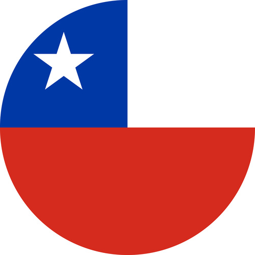 CHILE COUNTRY FLAG | STICKER | DECAL | MULTIPLE STYLES TO CHOOSE FROM [Size: Circle - 75mm Diameter]