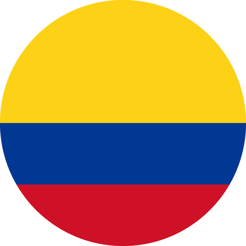 COLUMBIA COUNTRY FLAG | STICKER | DECAL | MULTIPLE STYLES TO CHOOSE FROM [Size: Circle - 75mm Diameter]