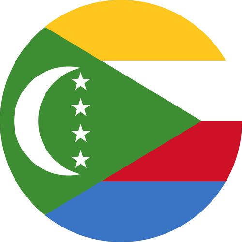 COMOROS COUNTRY FLAG | STICKER | DECAL | MULTIPLE STYLES TO CHOOSE FROM [Size: Circle - 75mm Diameter]