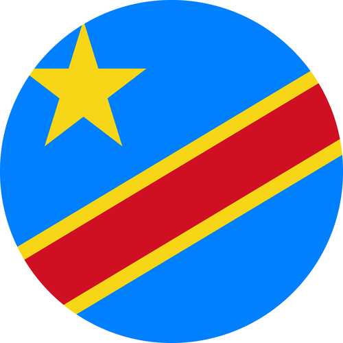 CONGO COUNTRY FLAG | STICKER | DECAL | MULTIPLE STYLES TO CHOOSE FROM [Size: Circle - 75mm Diameter]